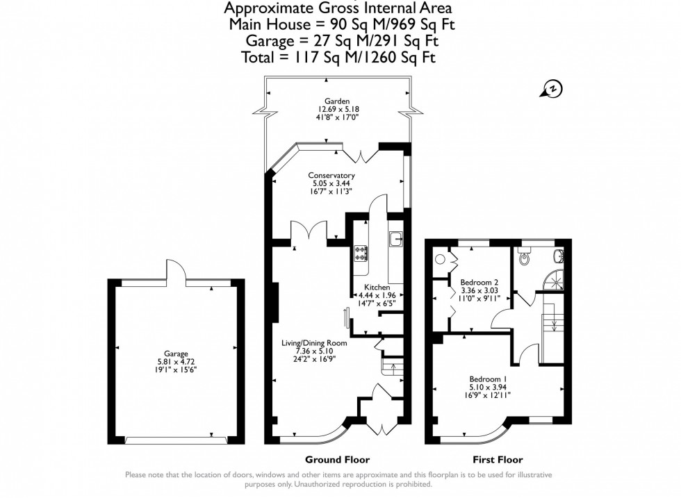 Floorplan for Cross Road, Mawneys, RM7