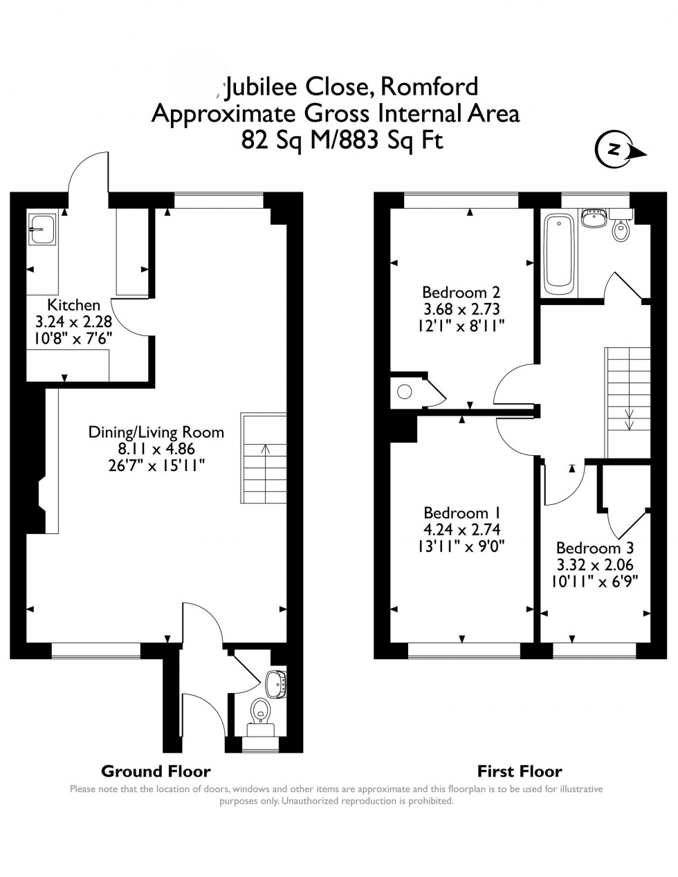 Floorplan for Jubilee Close, Romford, RM7